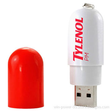Pill Shaped USB Stick, 5 to 8Mbps Writing Speed, 8-15 Mbps Reading Speed